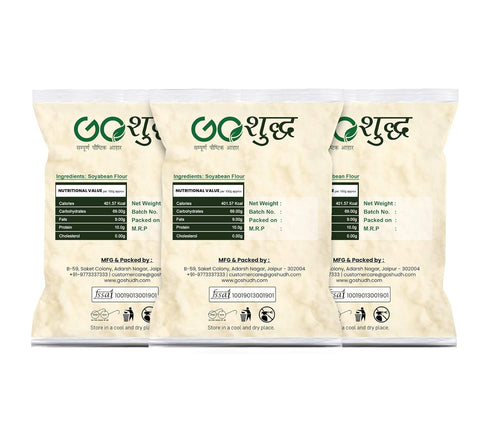 Goshudh Flour)-1Kg (Pack 3) Soyabean Atta (Soyabean