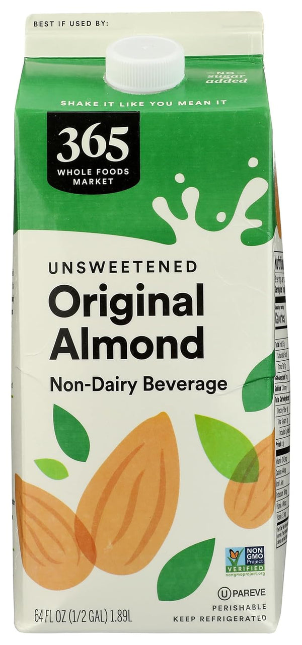 365 by Whole Foods Market Unsweetened Almond Beverage, 64 FZ