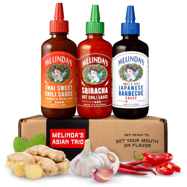 Melindas Asian Trio Collection - Gourmet Hot Sauce Variety Pack with Sriracha