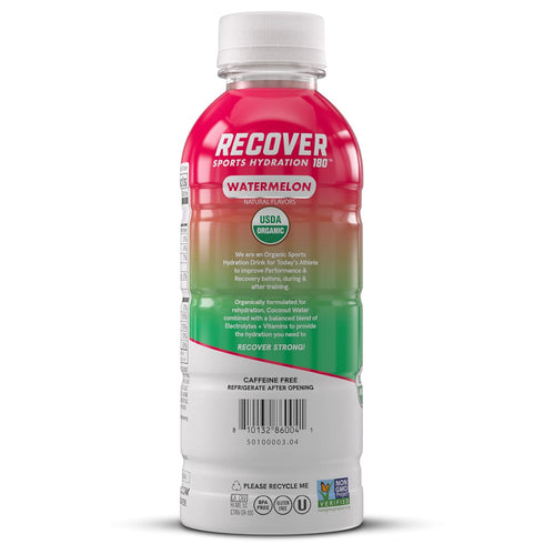 180 20 Potassium-Packed (16.9 Oz (Pack 12), RECOVER Organic Sports Hydration Drink, No Sugar Added, Calorie Sports
