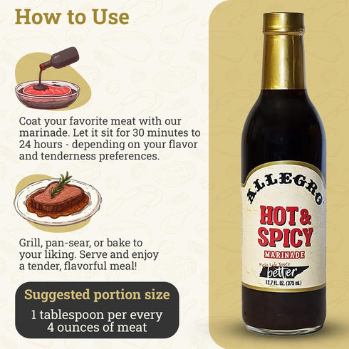 12.7 Oz (Pack 6) ALLEGRO - The Marinate Everything Marinades | Perfect Marinades for Meat & Veggies | Marinade