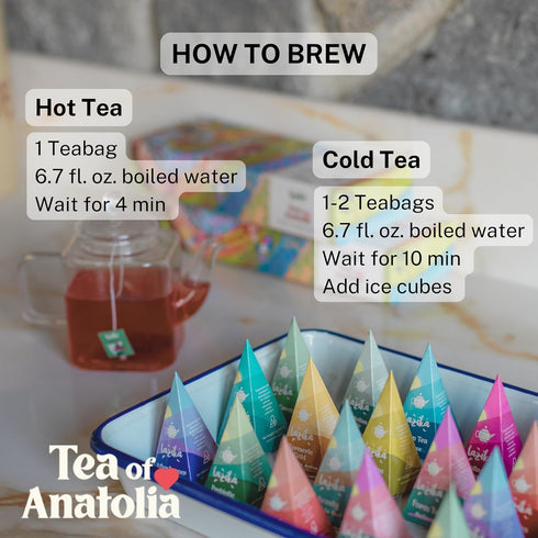 20 Counts, 4 Set, Lazika Tea Sampler with Lovely Presentation Box, of Each Blend Individually Wrapped, Black, Green