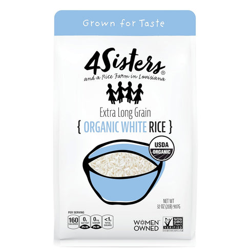 4Sisters - Organic Long Grain White Rice - Grown in USA -
