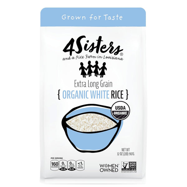 4Sisters - Organic Long Grain White Rice - Grown in USA -
