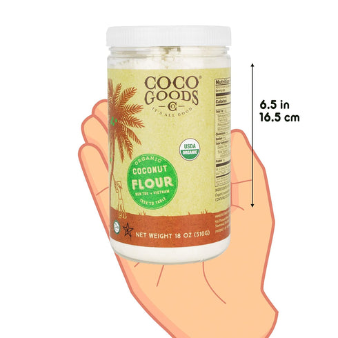 18 oz/ 1.13 lbs CocoGoodsCo Vietnam Single-Origin Organic Coconut Flour