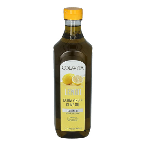 32 Oz (1 Colavita Lemon Extra Virgin Olive Oil | Cold Pressed EVOO Blended with Natural Lemon Flavor | Perfect