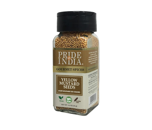 PACK 6 2.8 oz. Pride of India - of - Yellow Mustard Seed Whole Pungent & Aromatic Gourmet Indian Spice Add
