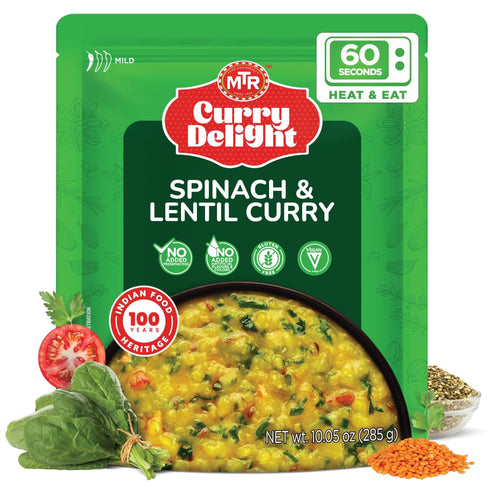 MTR Curry Delight - Authentic Indian Ready-to-Eat Spinach & Lentil Curry -
