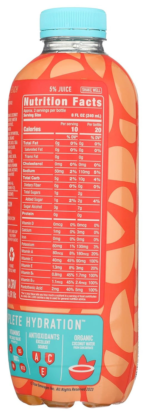 18 Oz Roar, Drink Hydration Georgia Peach Organic Fl