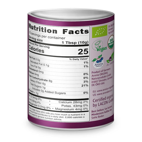 3.5 oz (100 10:1 1,000 Aronia ORIGINAL Organic Aronia Berry Powder g) | Fruit-to-Powder Ratio, over Aronia Berries, No