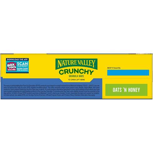 30 22.35 oz (15 Nature Valley Crunchy Granola Bars, Oats 'n Honey, Ct, Pouches)