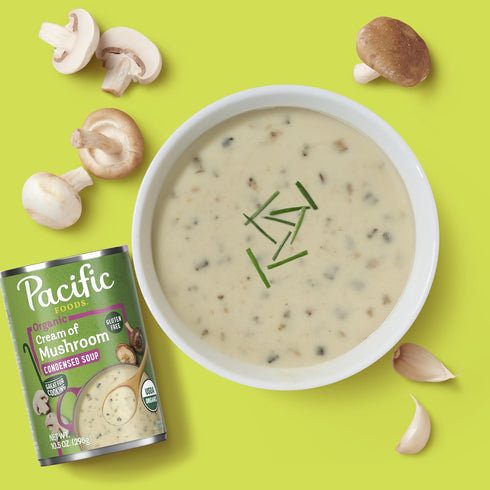 10.5 oz (Pack 12) Pacific Foods Organic Cream of Mushroom Soup, Can