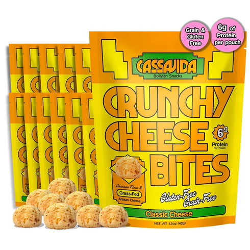 Cassavida Gluten Free Cheese Snack Crunchy Cassava Cheese Bites, Classic Cheese Grain