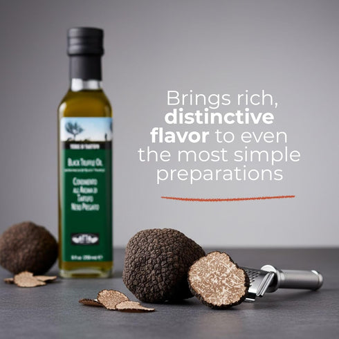 8.4 oz (250ml) Terre di Tartufo Black Truffle Olive Oil fl Italian Extra Virgin Olive Oil Flavored & Infused with Real