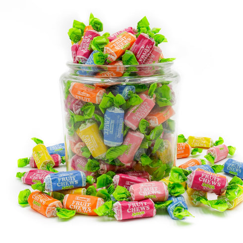 2 lb (134 FRUIT CHEWS Candy SOUR Bulk Bag, Fruity Flavored, Assorted Flavors, Gluten & Peanut Free, Individually