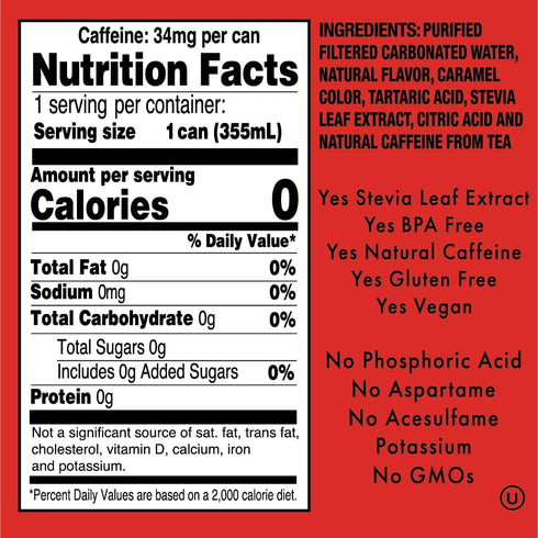 12 Oz (Pack 12) Langers Zero Craft Cola with Stevia, No Weird Stuff, Fl