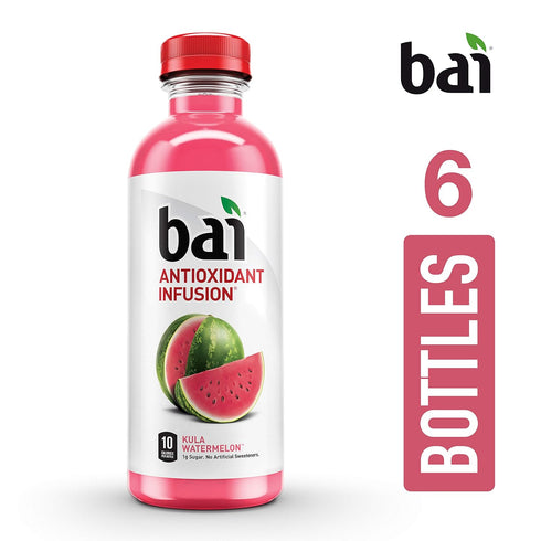 18 6 Count Bai Flavored Water, Kula Watermelon, Antioxidant Infused Drinks, Fluid Ounce Bottles