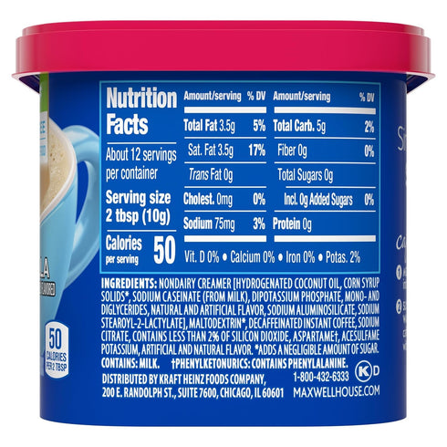 4.3 oz 4.4 oz Pack) Maxwell House Sugar-Free French Vanilla and Suisse Mocha Decaf Instant Coffee Beverage Mix