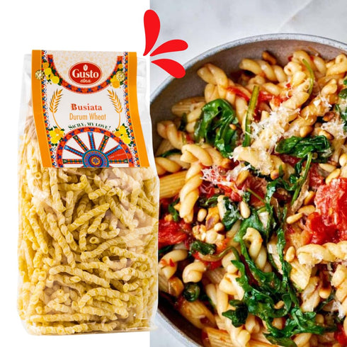(500 Busiata Pasta, Spiral Pasta gr), Artisan Italian Pasta, Busiate Pasta, Product of Italy, Non GMO, by Gusto ETNA