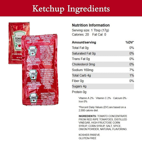 Set: 50 (9g) 50 (7g) Packets 100 Packs 50 packets Gift Ketchup & Mustard - Total Condement (approximately each)