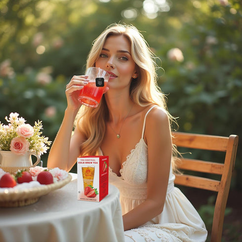 25 Life Plus Style Gourmet TEA CENTRAL Strawberry Iced Tea with Ceylon Green Tea Natural Refreshing Cold Brew Everyday