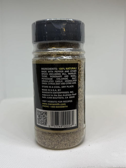 Mansmith's 6oz., Pack Fish and Seafood Seasoning, Low Sodium, Twin
