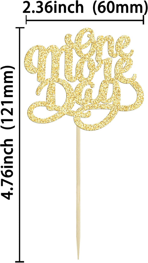 Ephlyn 30Pcs Countdown One More Day Cupcake Toppers Glitter Wedding Rehearsal Dinner Cupcake Picks Decoration
