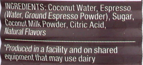 17.5 Oz Zola, Water Coconut With Espresso, Fl