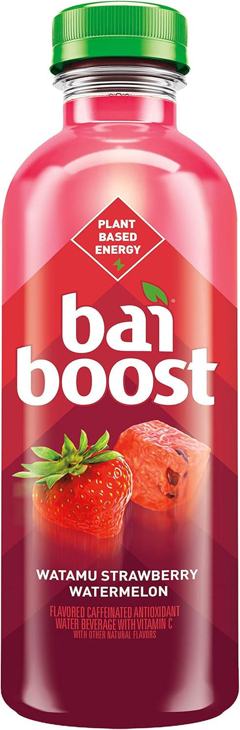 18 oz (Pack 12) Bai Boost Watamu Strawberry Watermelon, Antioxidant Infused Beverage, fl bottle