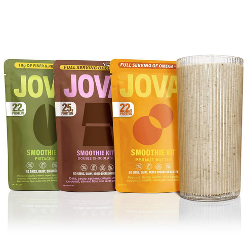 JOVA Smoothie Variety Pack High Protein & Fiber Real Food Smoothies, Supports