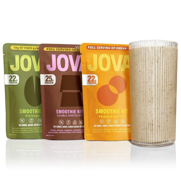 JOVA Smoothie Variety Pack High Protein & Fiber Real Food Smoothies, Supports