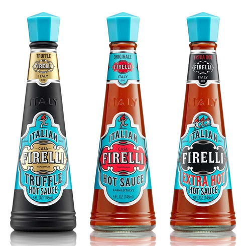 FIRELLI Italian Hot Sauce VARIETY 3 PACK: 1 Original, 1 Truffle, 1