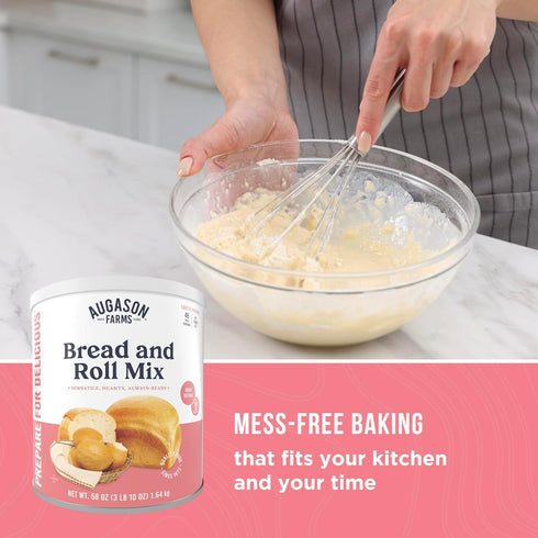 48 10 6 72 Augason Farms Bread and Roll Mix Can Emergency Food Supply, Servings, Year Shelf Life - Makes Loaves