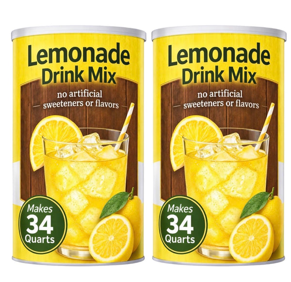 Generic Lemonade Drink Mix, Powdered, Classic Lemon Flavor, Makes 34 Quarts, Bulk Beverage