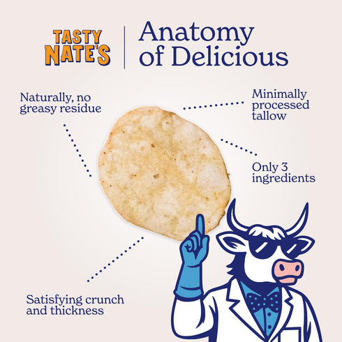100% 7oz Pack 4 Tasty Nates Beef Tallow Potato Chips Original Sea Salt Kettle Chips Made with Beef Tallow Seed Oil Free