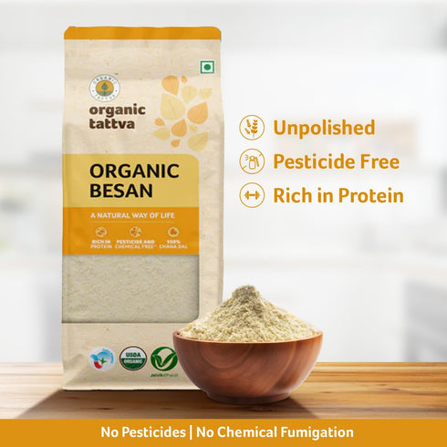 500g Organic Tattva Gram Flour Besan, ChickPea Flour, Certified By USDA Organic