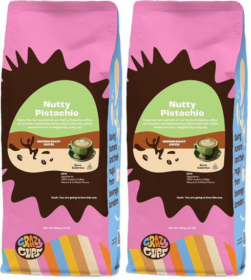 Crazy Cups Flavored Ground Coffee, Pistachio Coffee in 10 oz Bag, For