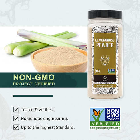 7 (198g), Soeos Lemongrass Powder ounce Lemongrass Herb, Lemon Powder Bulk, Freshly Ground Dried Lemon, Natural