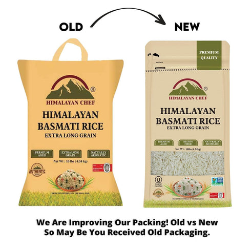 10 lbs.(Packaging Himalayan Chef Basmati Rice,Extra Long Grain Rice Fluffy Quick Cooking Aromatic - May Vary)