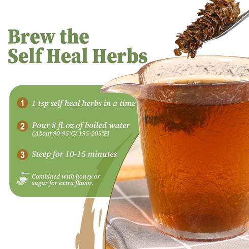 3oz/85g FullChea - Whole Self Heal Herb, - Prunella Vulgaris Loose Leaf Herbal Tea - Natural Dried Xia Ku Cao- No