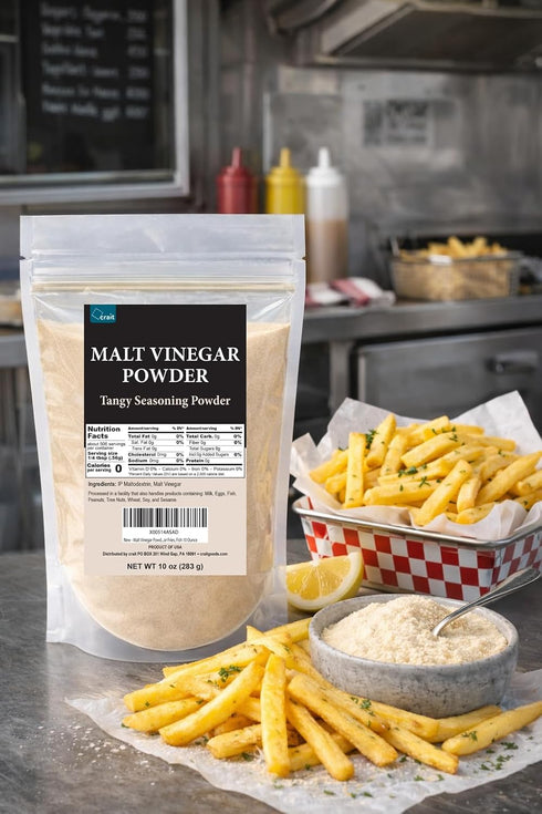 (10oz) Malt Vinegar Powder Malt Vinegar Seasoning for Fish and Chips Tangy Seasoning Powder for Fries, Fish - No Soggy