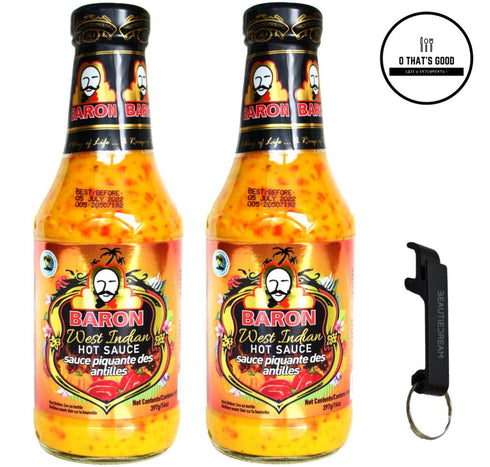 ODatzgood 14oz (397 2-Pack Packaged Baron West Indian Hot Sauce g) Product of St. Lucia Curated & by