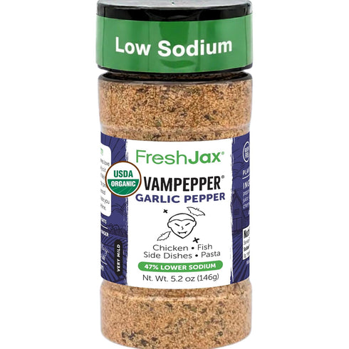 FreshJax Vampepper Organic Garlic Pepper Blend 5.2 oz | Burger Seasoning, Fish,
