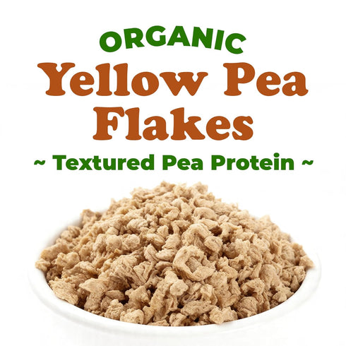 8 Food to Live Organic Yellow Pea Flakes, Ounces Textured Pea Protein. Plant Based Vegan Meat Substitute. No-GMO, Keto