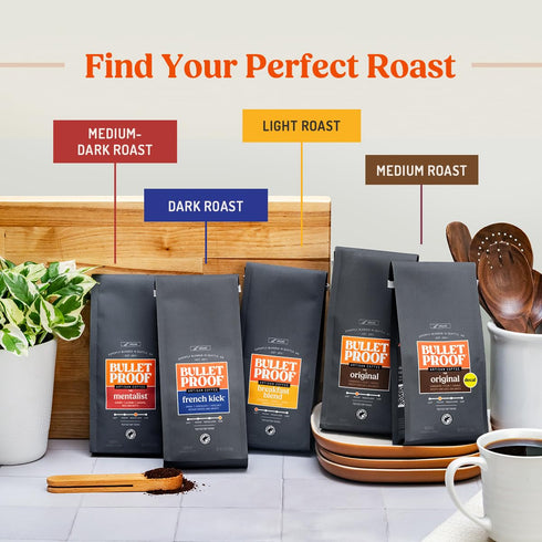 12 (Pack 3), Bulletproof Original Medium Roast Ground Decaf Coffee, Ounces of Clean Coffee Tested for Toxins