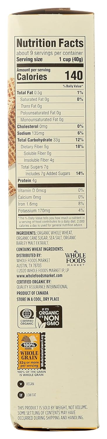 365 13 by Whole Foods Market, Organic Wheat Waffles Cereal, Ounce