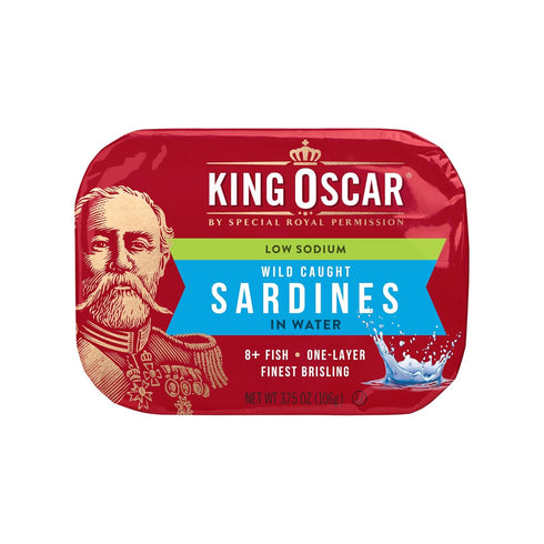 3.75 (Pack 12) Packaging King Oscar Wild Caught Brisling Sardines In Pure Spring Water, Ounce of ( May Vary )