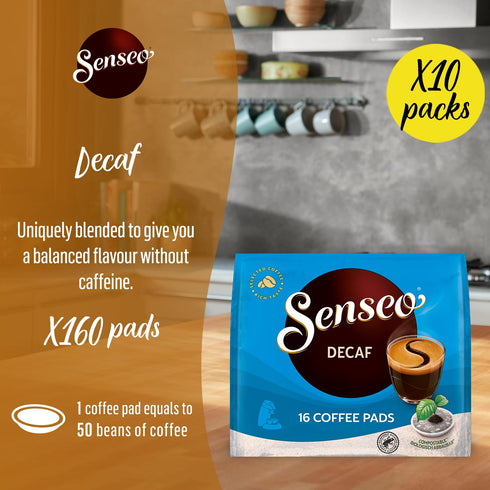 16 Count (Pack 5) Pack Senseo Decaf Coffee Pods, of - Single Serve Coffee Pods Bulk for Senseo Coffee Machine