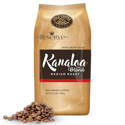 Gold Coffee Co. Kanaloa Premium House Blend - Medium Roast, Whole Bean
