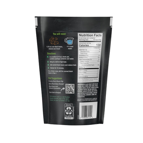 7.90 oz Frontier Co-op Spicy Black Bean Soup Mix, - Hearty Blend for Soups, Stews, and Meal Prep